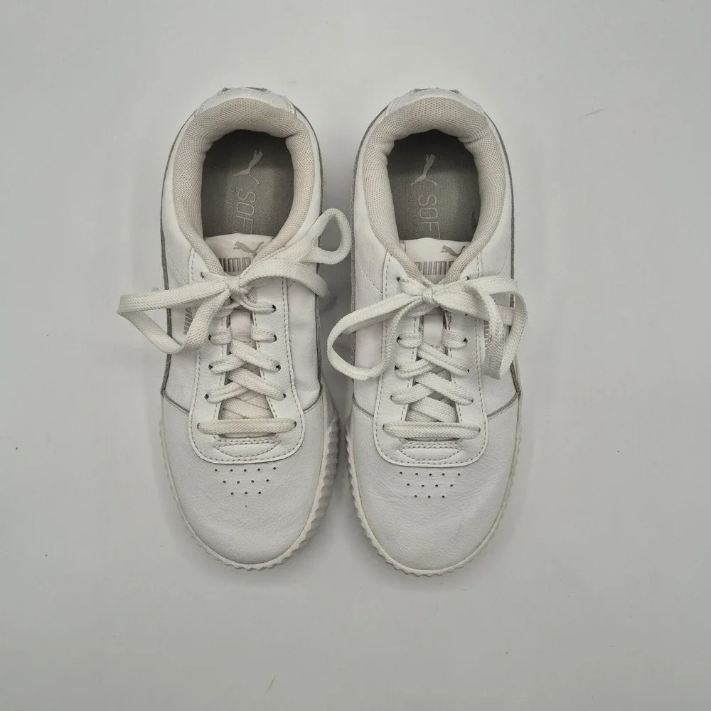 PUMA Shoes Womens Size 7.5 White Synthetic Low Top Casual Sneakers 370325-02
